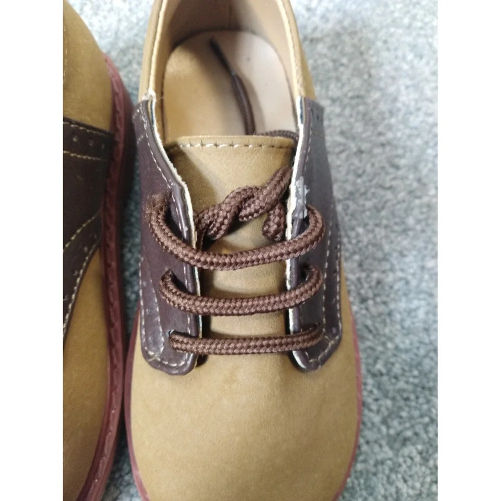 Trimfoot Baby Shoes Size 7 Brown Suede Man-Made Upper Infant Soft Walking